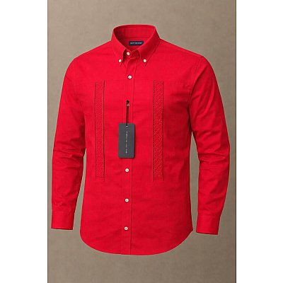 La Chemise manche longue "Scarlet Prestige" – Édition Broderie Linéaire