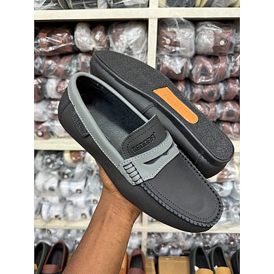 L'Urbain Bicolore – Mocassin / Tod Casual en simili cuir anthracite & Gris